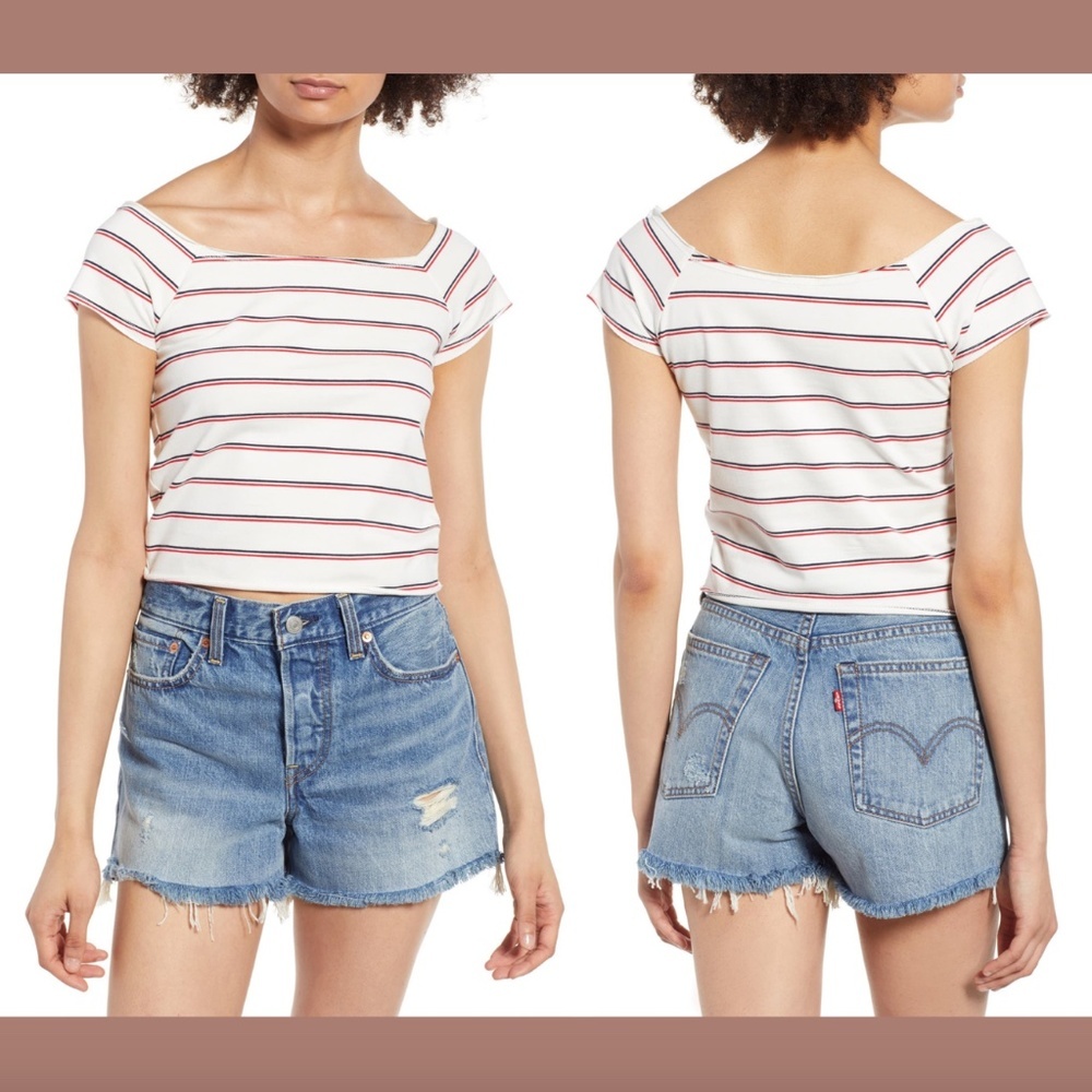 NWT Good Luck Gem Retro Portrait Striped Neck Tee [ SZ Medium‎ ]